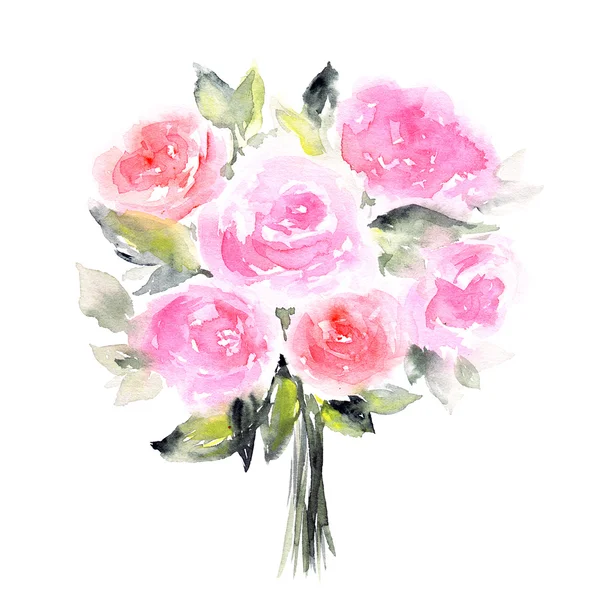 Akvarell virágos kártya — Stock Fotó