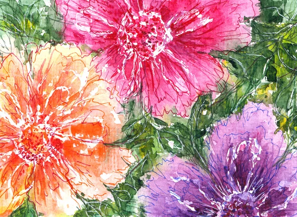 Aquarell Blumenstrauß — Stockfoto