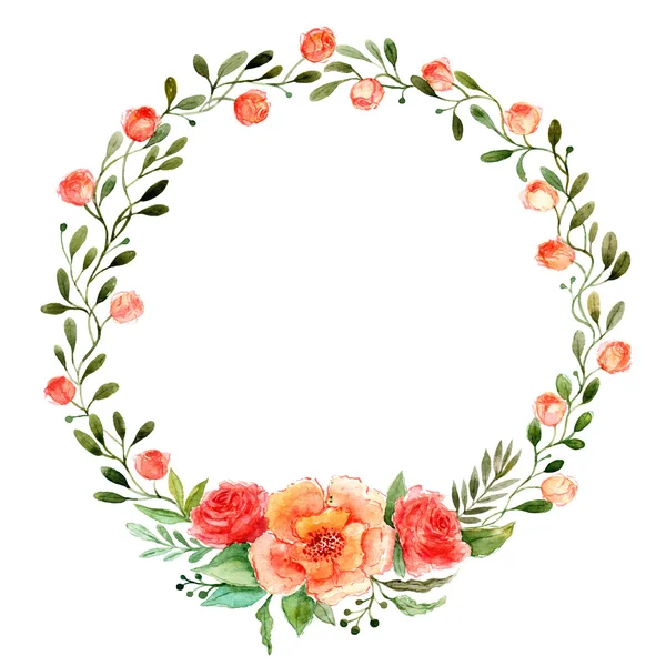 Floral wreath. Invitation card