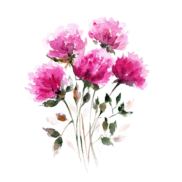 Watercolor flowers bouquet — Stock Photo, Image