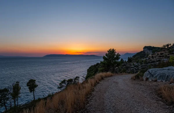 Vista Del Atardecer Desde Las Montañas Biokovo Segunda Cordillera Más — Foto de Stock