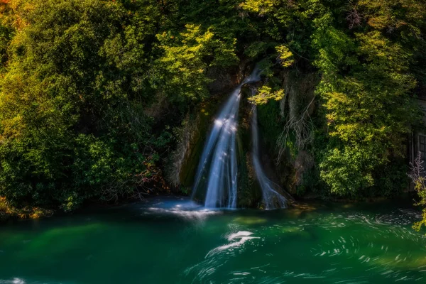 Waterfall Clear River Water Source Krka River Croatia Long Exposure — Stock Photo, Image