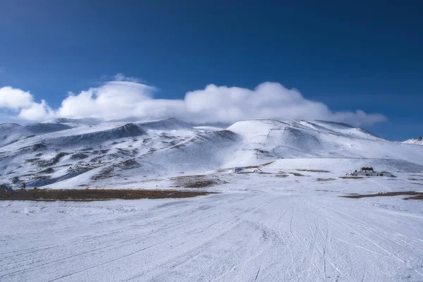 Зимовий Вид Гору Ерсієс Вкритий Снігом 2021 Році — стокове фото