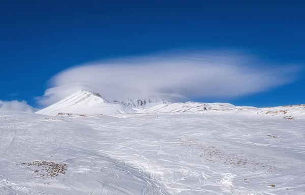 Vue Hiver Montagne Erciyes Recouverte Neige Février 2021 — Photo