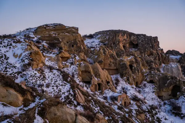 Capadocia Anatolia Turquía Museo Aire Libre Parque Nacional Goreme Atardecer — Foto de Stock