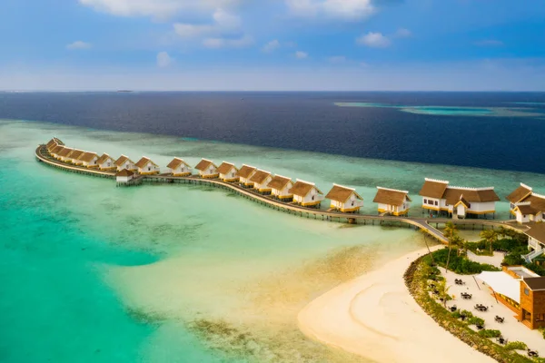 Удивительный Вид Глаза Птиц Мальдивских Островах Mafushi Перекресток Мальдивы Восходе — стоковое фото