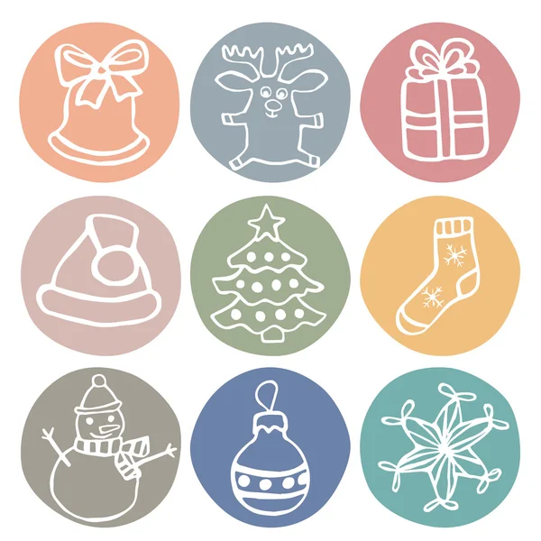 Conjunto de iconos de Navidad — Vector de stock