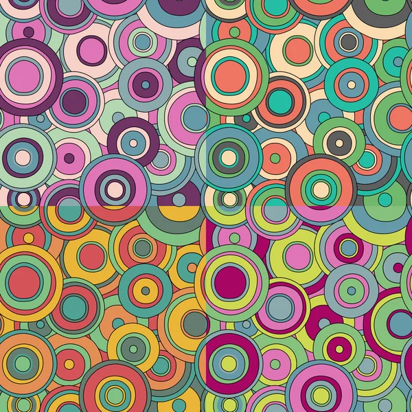 4 parlak psychedelic daireler deseni kümesi