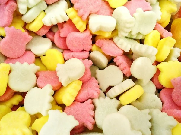 Close Uitzicht Kleurrijke Marshmallows Candy Achtergrond — Stockfoto