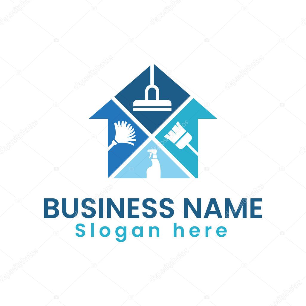 Modern home and building cleaning logo template vector 01