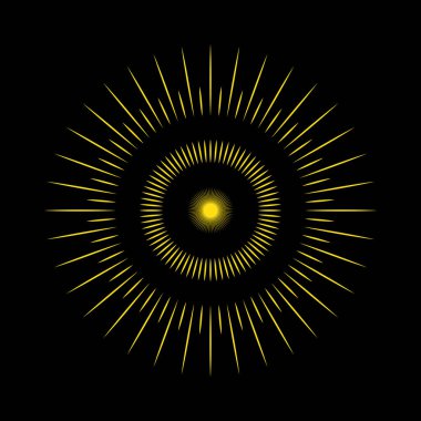 Sarı güneş patlaması vektör logo şablonu