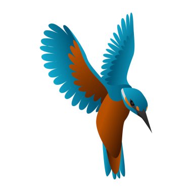 gradyan Kingfisher kuş vektör çizimi