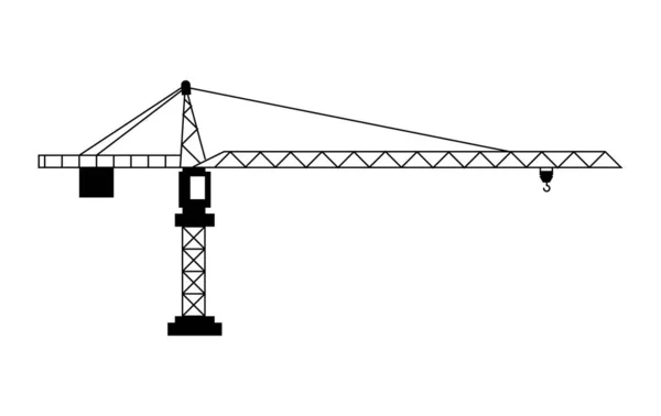 Modello Vettoriale Icona Logo Gru Torre Industriale Con File Alta — Vettoriale Stock