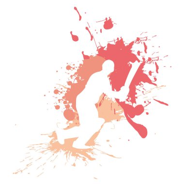 Renkli sıçrama efekti tarzıyla spor etkinliğinin silueti