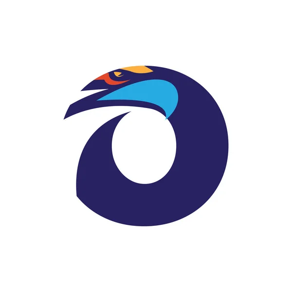 Logotipo Inicial Letra Com Modelo Vetor Cabeça Águia Adequado Para — Vetor de Stock