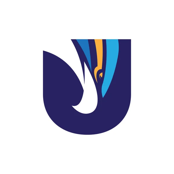 Lettre Logo Initial Avec Modèle Vecteur Tête Aigle Adapté Toutes — Image vectorielle