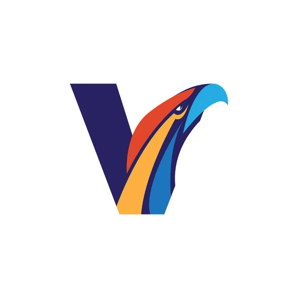 Brev Första Logotyp Med Örn Huvud Vektor Mall Lämplig För — Stock vektor
