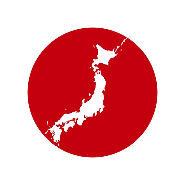 Flag Japão Com Modelo Vetorial Mapa — Vetor de Stock