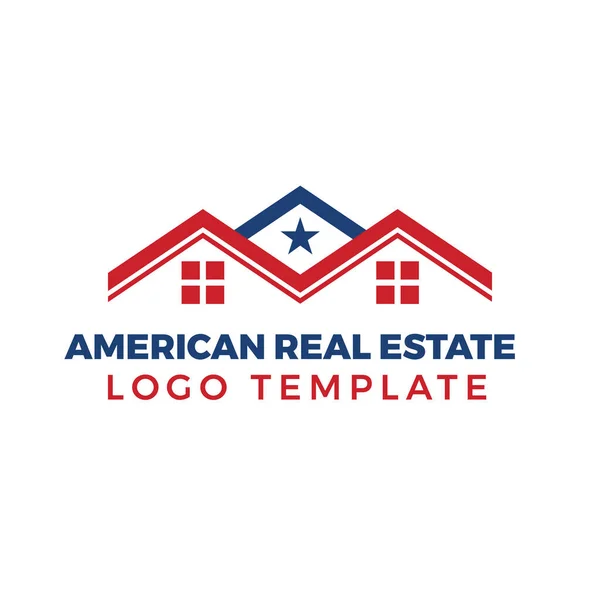 Plantilla Logotipo Bienes Raíces Casa Americana Ilustraciones De Stock Sin Royalties Gratis