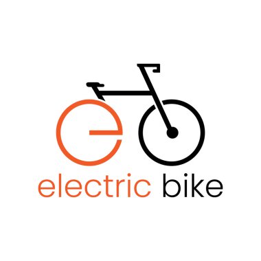 Basit ve modern elektrikli bisiklet logosu şablonu