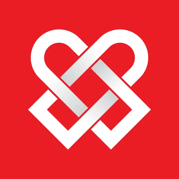Carta Cruz Amor Logotipo Modelo —  Vetores de Stock