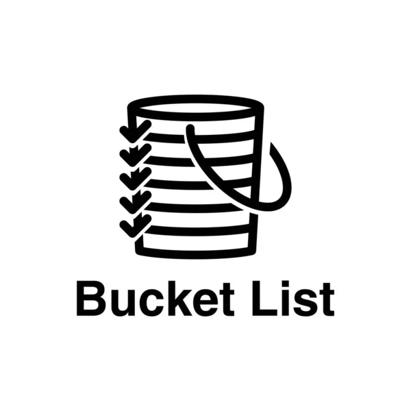 Simple Unique Bucket List Logo Template — Wektor stockowy