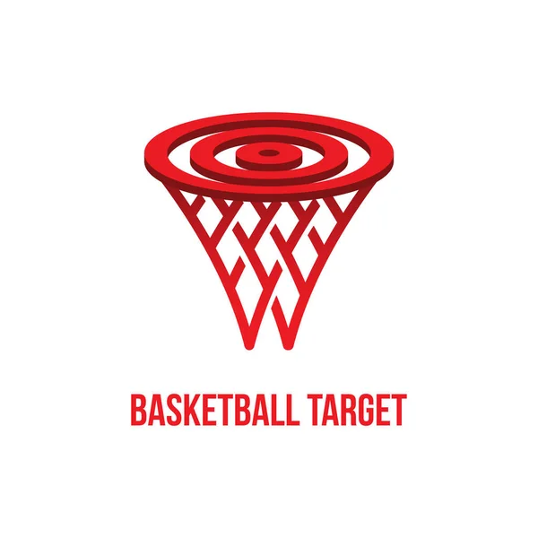 Pallacanestro Anello Bullseye Logo Modello Vettoriale — Vettoriale Stock