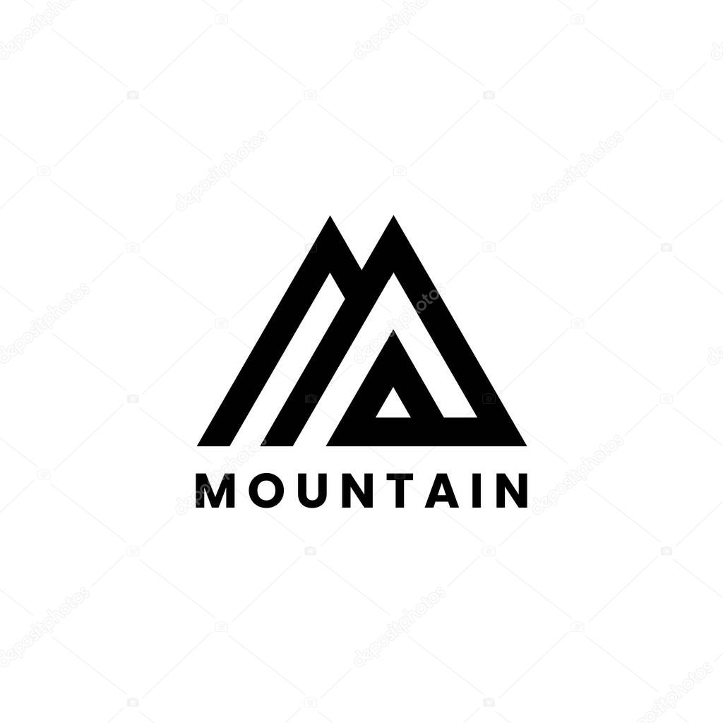 Letter M mountain initial logo template
