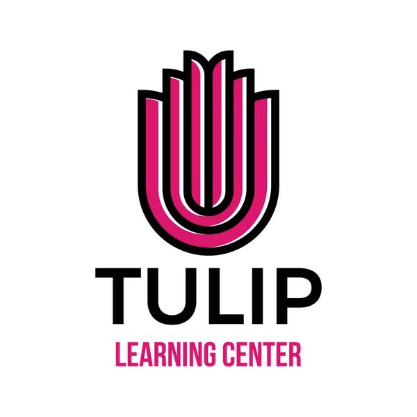 Templat Logo Buku Tulip Cocok Untuk Pusat Pembelajaran - Stok Vektor