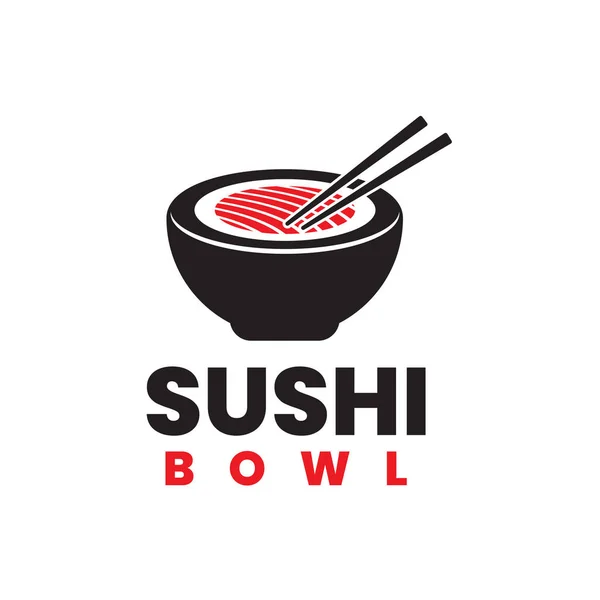 Japon restoranı için uygun suşi kasesi logo vektör şablonu