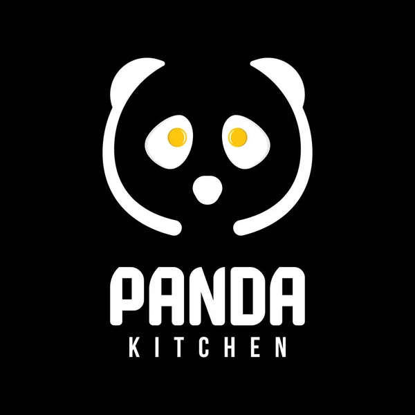 Logo Panda Kuchyně Lžící Symbolem Vejce — Stockový vektor