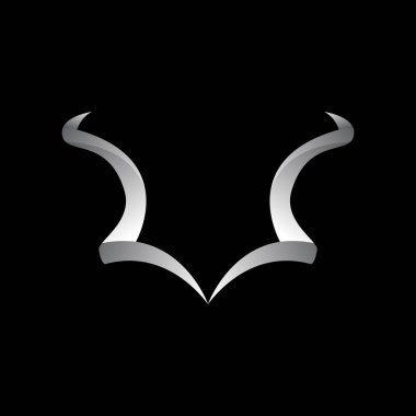 Gümüş zarif kudu boynuz logosu şablonu