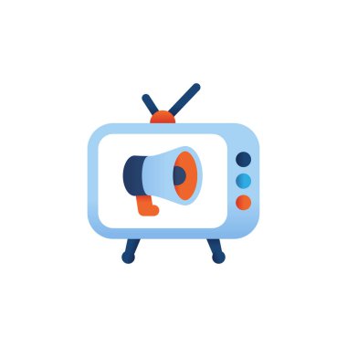 Televizyon Reklam ikonu vektör olarak. Logotype