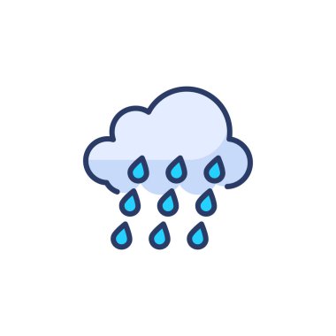 Vektör olarak Yağmurlu Bulut simgesi. Logotype