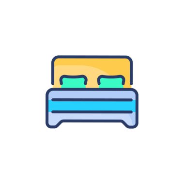Yatak odası ikonu vektörde. Logotype