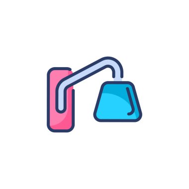 Duvar Sconce simgesi vektörde. Logotype