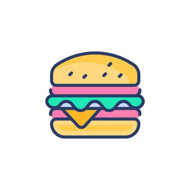 Vektör olarak burger ikonu. Logotype