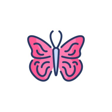 Kelebek simgesi vektörde. Logotype