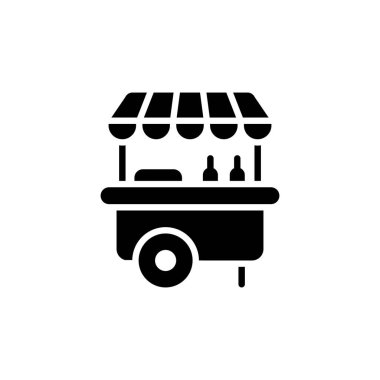 Vektör olarak Burger Stall ikonu. Logotype