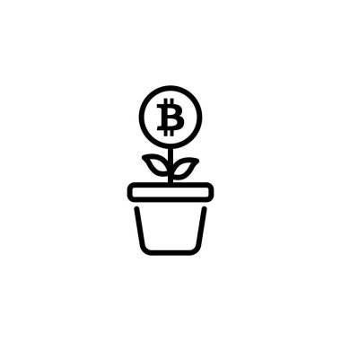 Vektör olarak Bitcoin simgesi büyütülüyor. Logotype