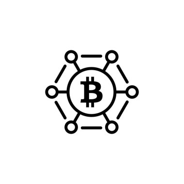Vektör olarak Bitcoin Ağı simgesi. Logotype