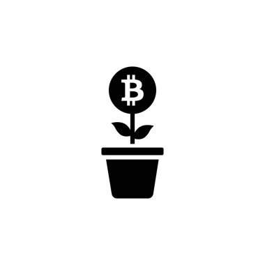 Vektör olarak Bitcoin simgesi büyütülüyor. Logotype