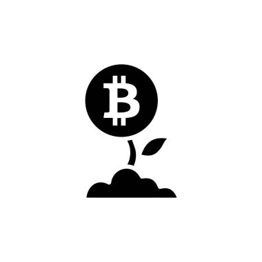 Vektör olarak Bitcoin Çiftliği simgesi. Logotype