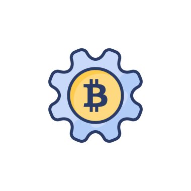 Vektör olarak Bitcoin Yönetim simgesi. Logotype