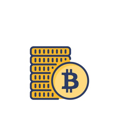 Vektör olarak Bitcoin Stack simgesi. Logotype