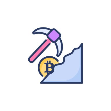 Vektör olarak Bitcoin Madencilik simgesi. Logotype