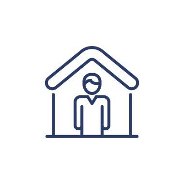 Vektör olarak evde kal. Logotype