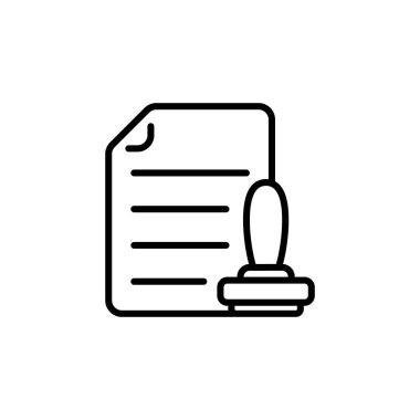 Vektör olarak Law Stamp simgesi. Logotype