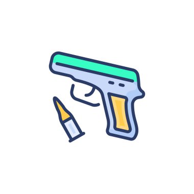 Vektör olarak suçlu Tabancası simgesi. Logotype