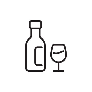 Şarap ikonu vektöründe. Logotype